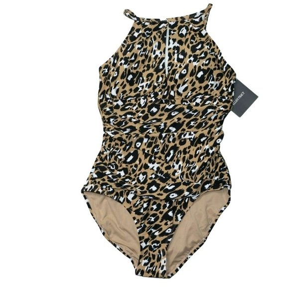 Ellen Tracy Other - Ellen Tracy Tan Leopard Animal Print One-Piece Swimsuit NWT | Size 8
